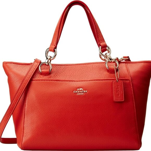 Coach Ellis Coral Leather Shoulder Bag Purse - Picture 1 of 16